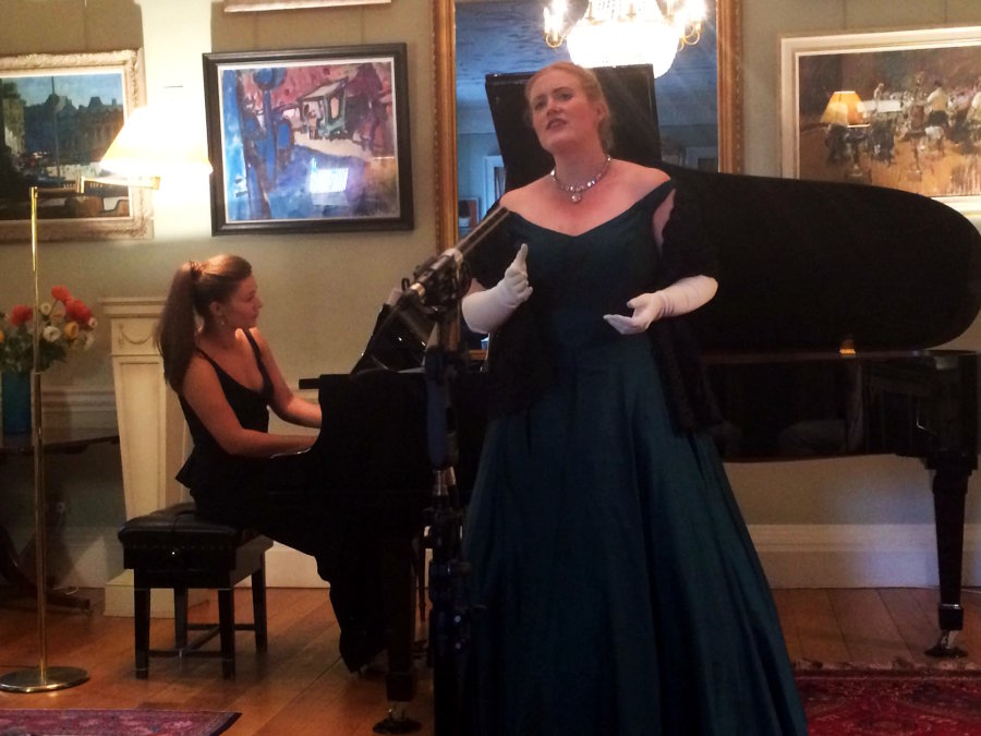 Concert pianist Olga Jegunova and soprano Kirstin Sharpin perform the Comtesse Merlin's original composition Air Espagnol