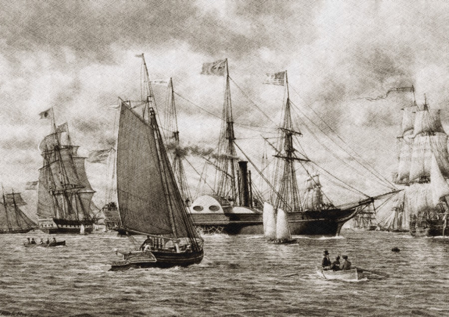 Корабль 1 19. Пароход Грейт Уэстерн. Флот Англии 19 век. Пароходы 19 века Англия. Грейт вестерн корабль.